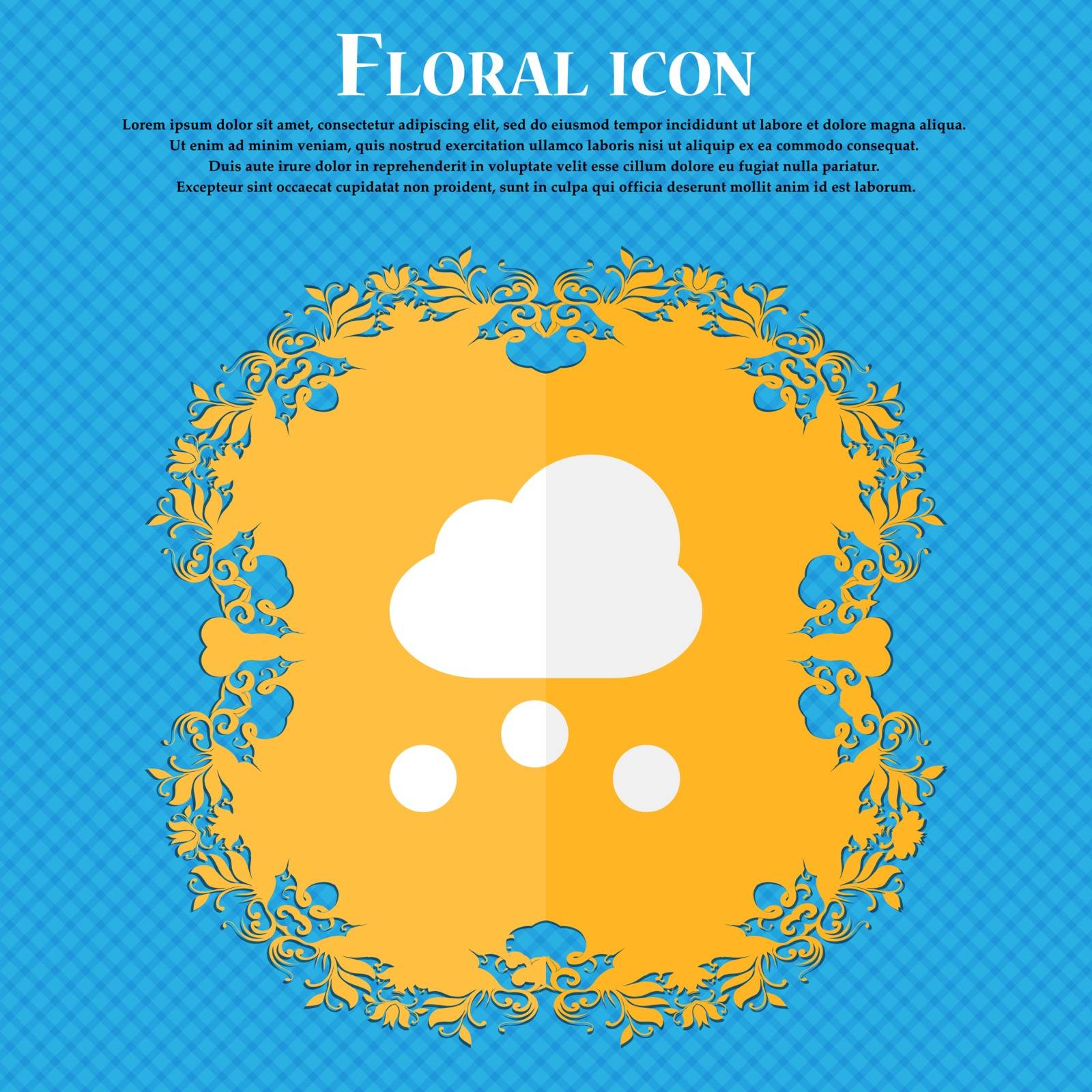 snowing . Floral flat design on a blue abstract background with place for your text. Vector illustration