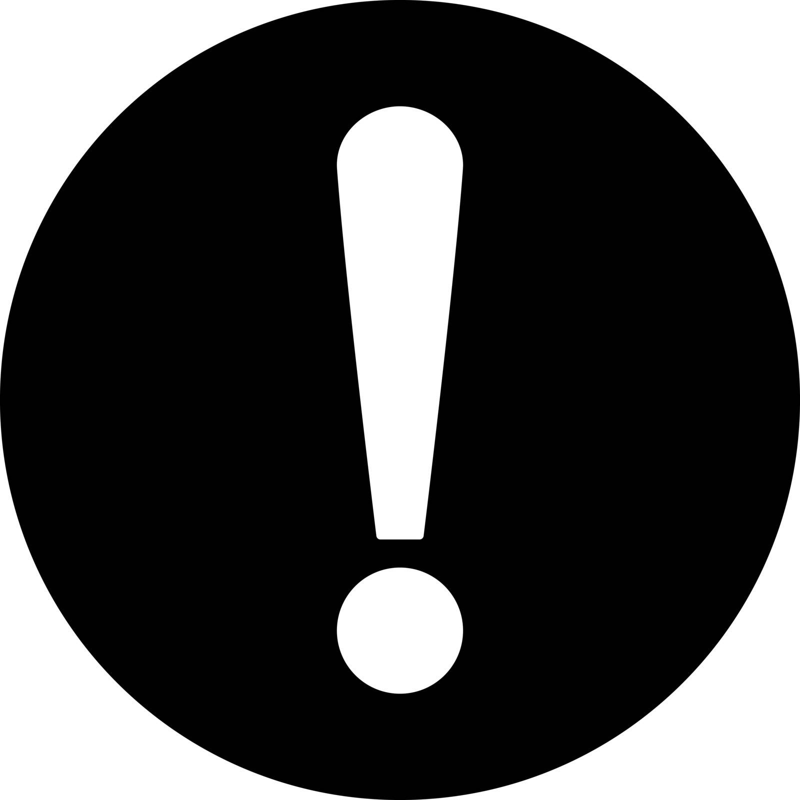 Problem icon from Primitive Set. This isolated flat symbol is drawn with black color on a white background, angles are rounded.