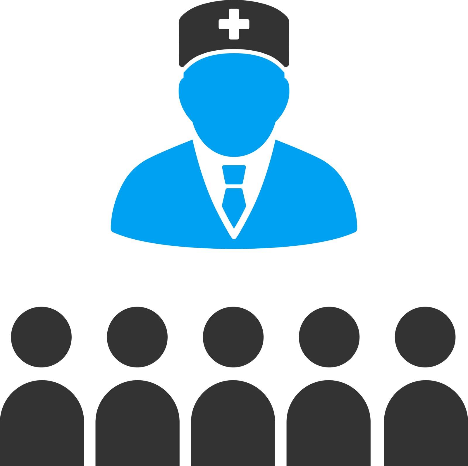 Medical Class vector icon. Style is bicolor flat symbol, blue and gray colors, rounded angles, white background.