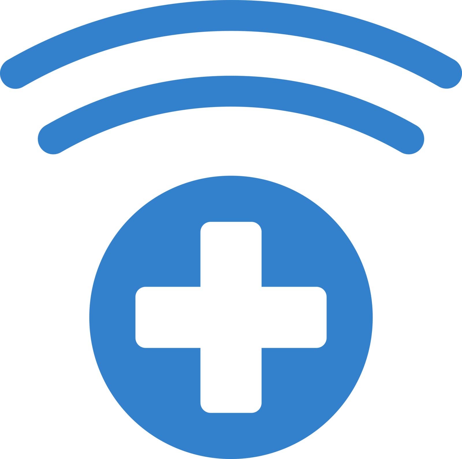 Medical Source vector icon. Style is flat symbol, cobalt color, rounded angles, white background.