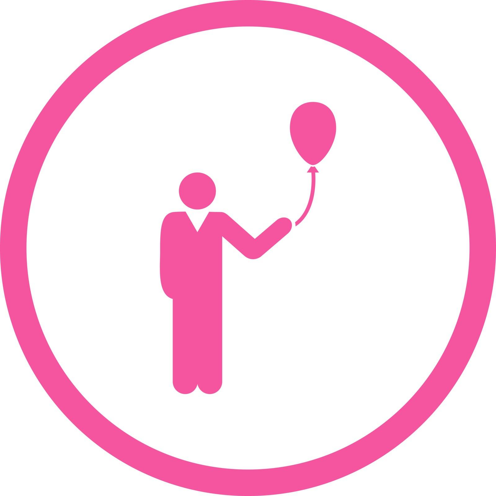 Holiday vector icon. This rounded flat symbol is drawn with pink color on a white background.