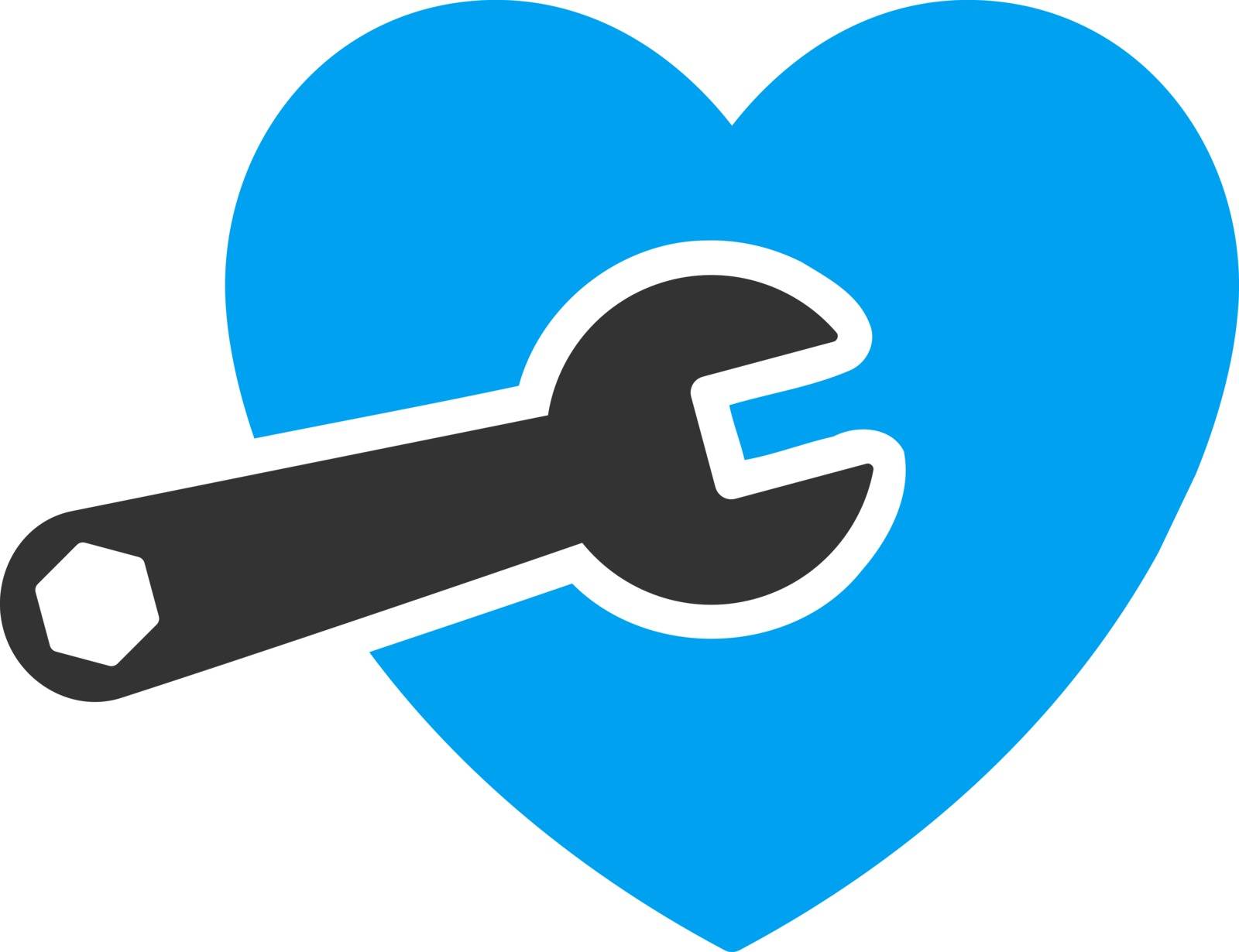 Heart Surgery vector icon. Style is bicolor flat symbol, blue and gray colors, rounded angles, white background.