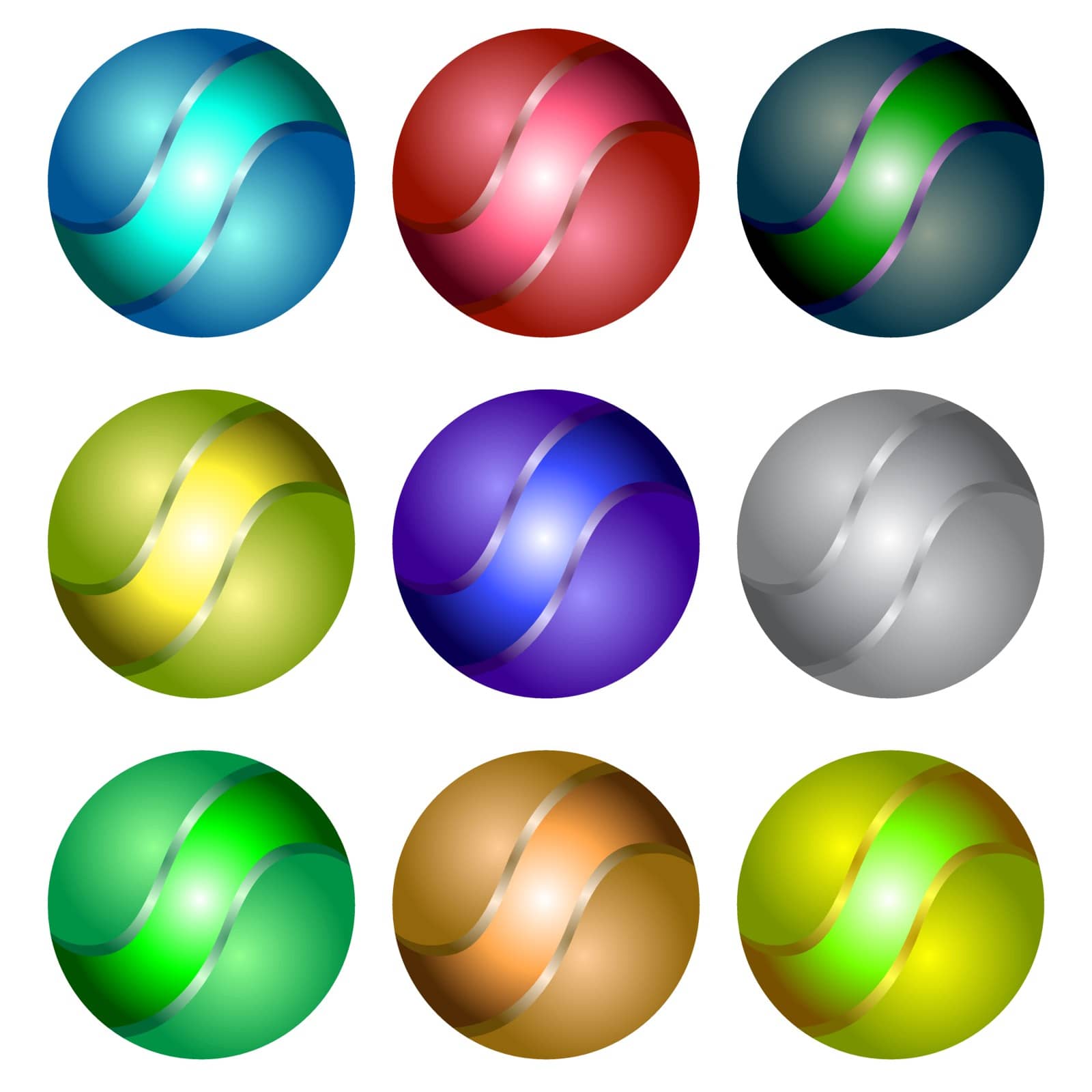 Set of Different Spheres by valeo5