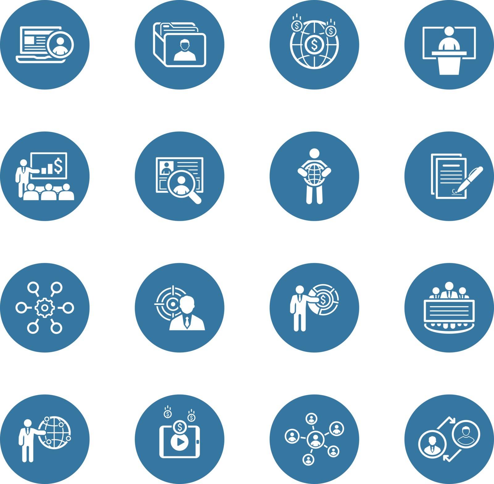 Business and Finances Icons Set. Flat Design. by WaD