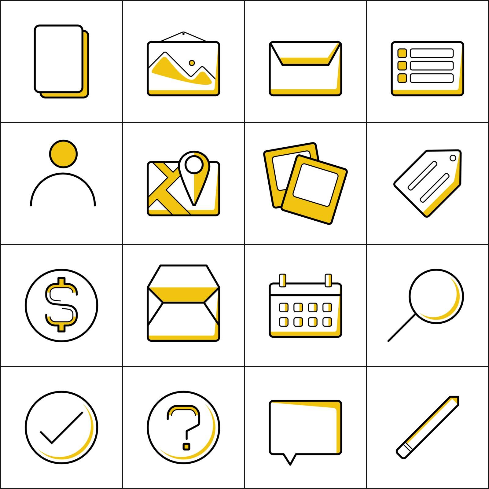 Outline business icons by clusterx