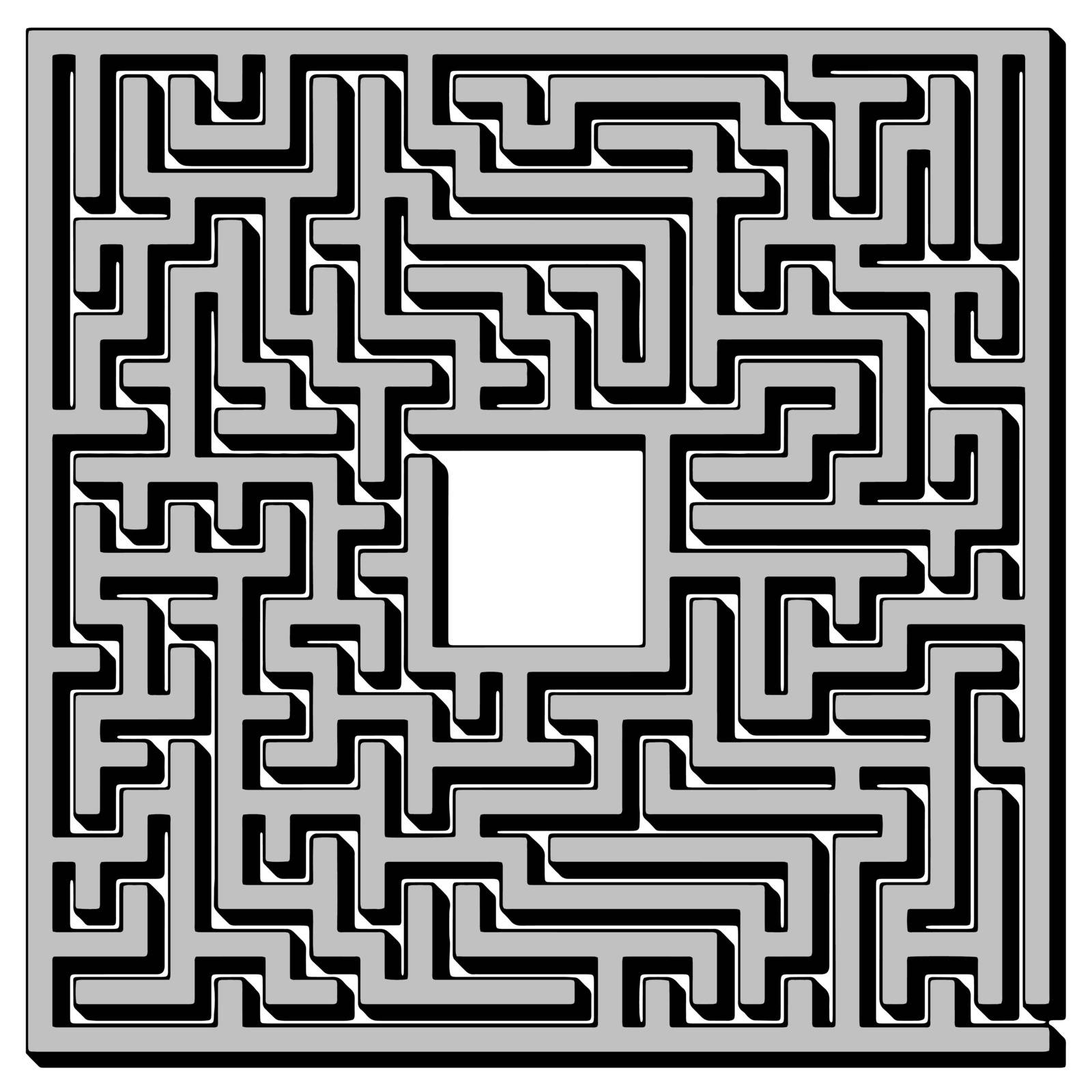 Labyrinth Isolated on White Background. Kids Maze