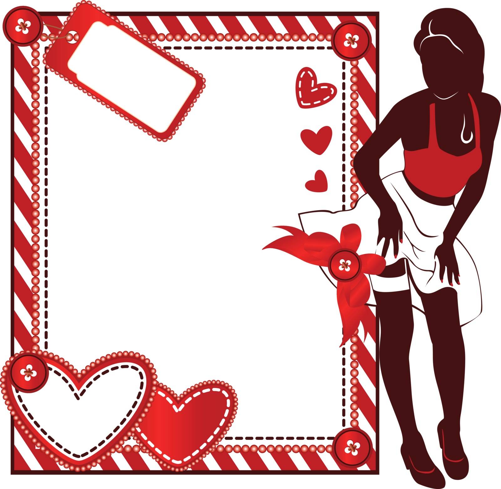 Vector of Pin Up sexy girl with a Valentine's card