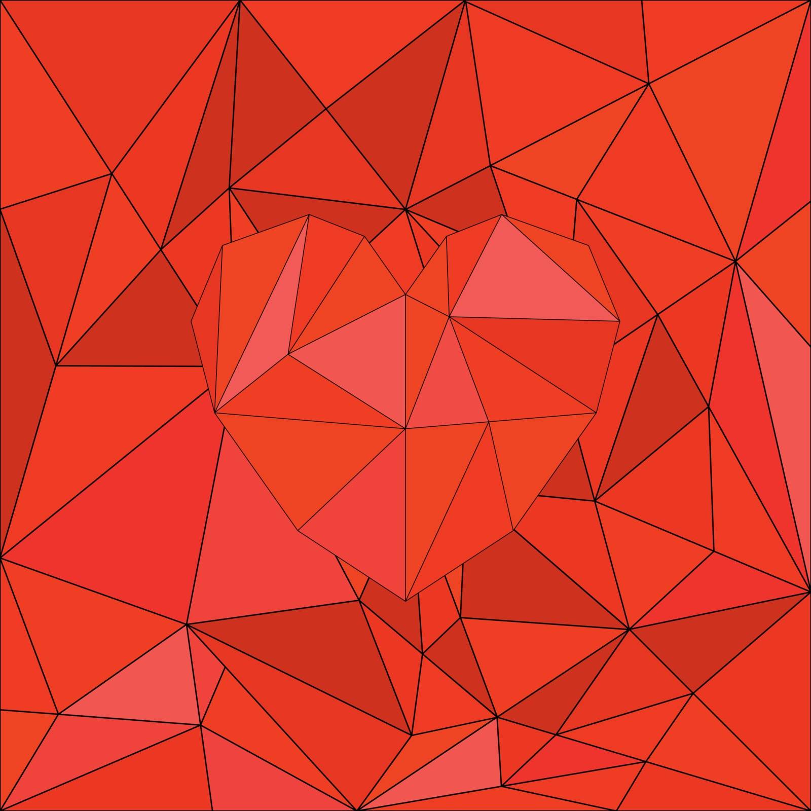 Red vector valentines heart on red wrapping surface background
