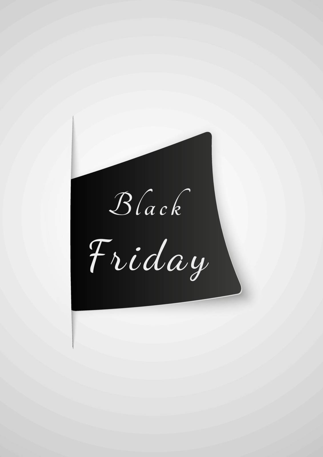 black friday paper inserted into gray gradient sheet of paper