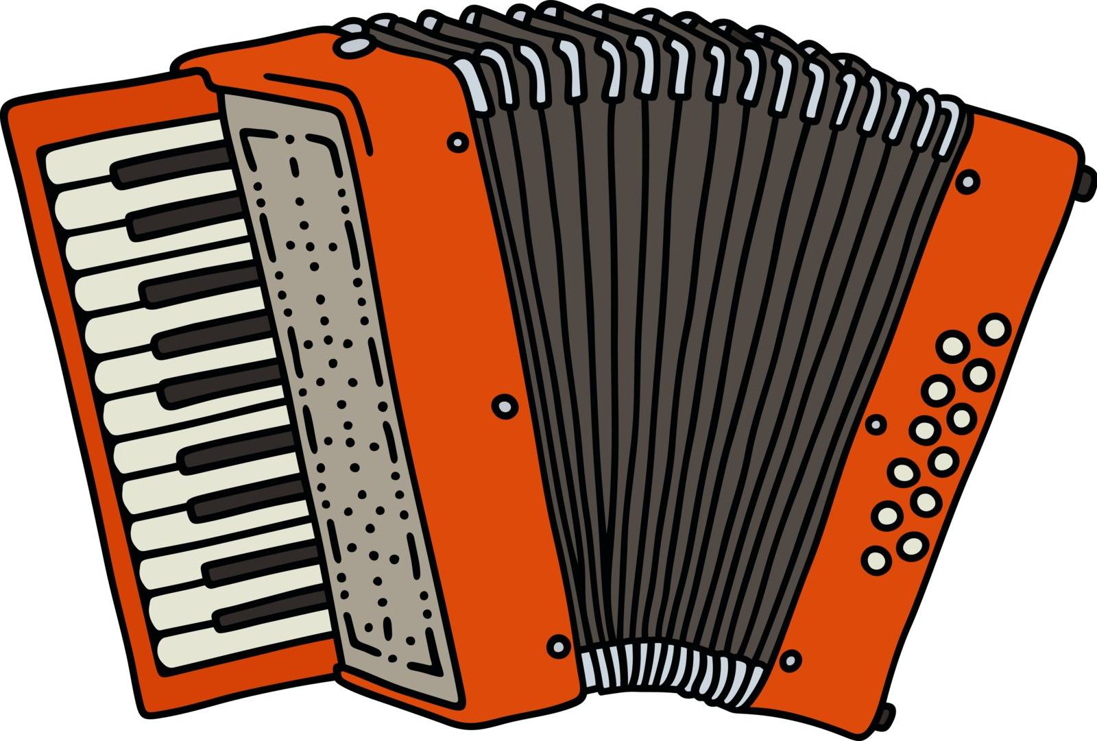 Classic red accordion by vostal