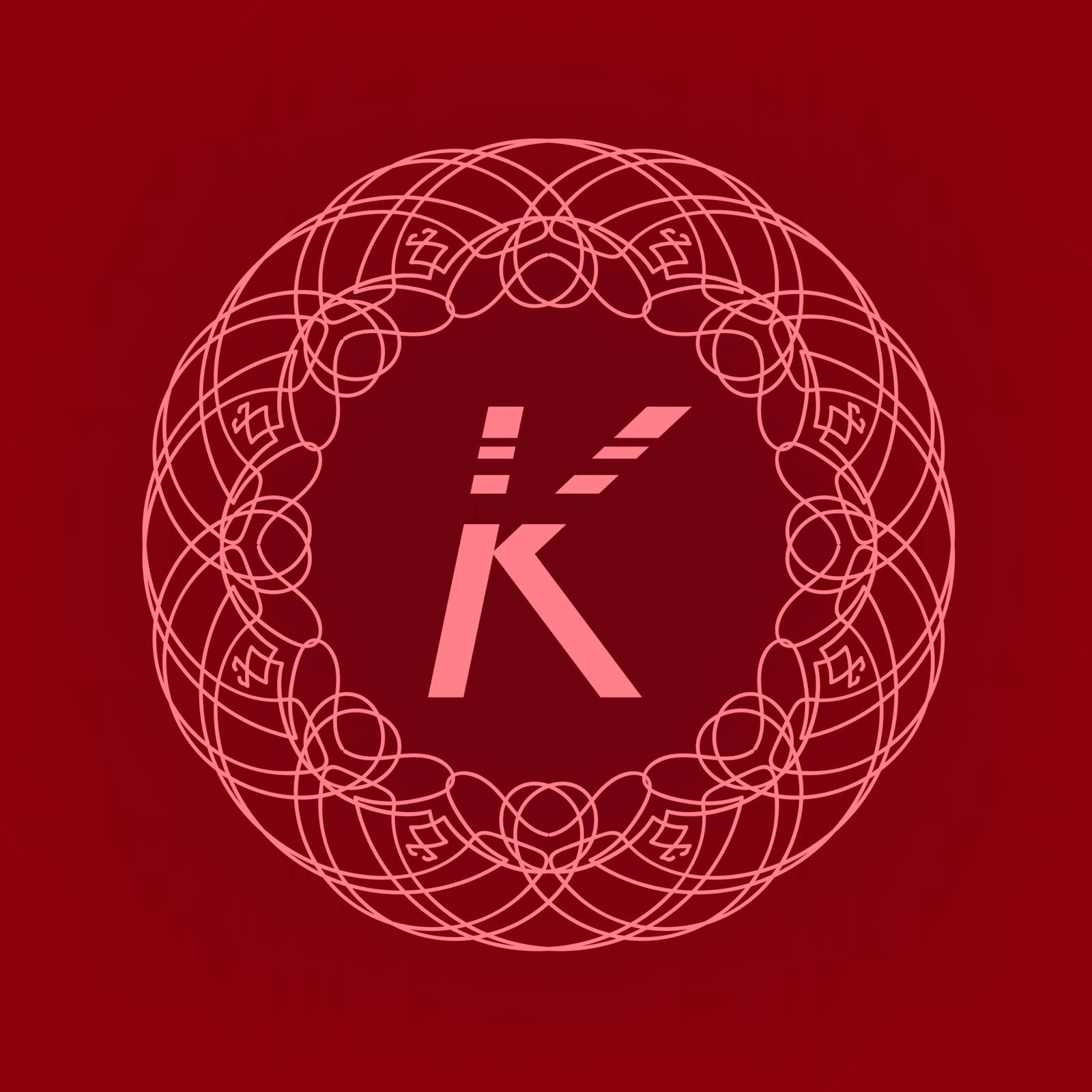 Simple  Monogram Design Template on Red Background