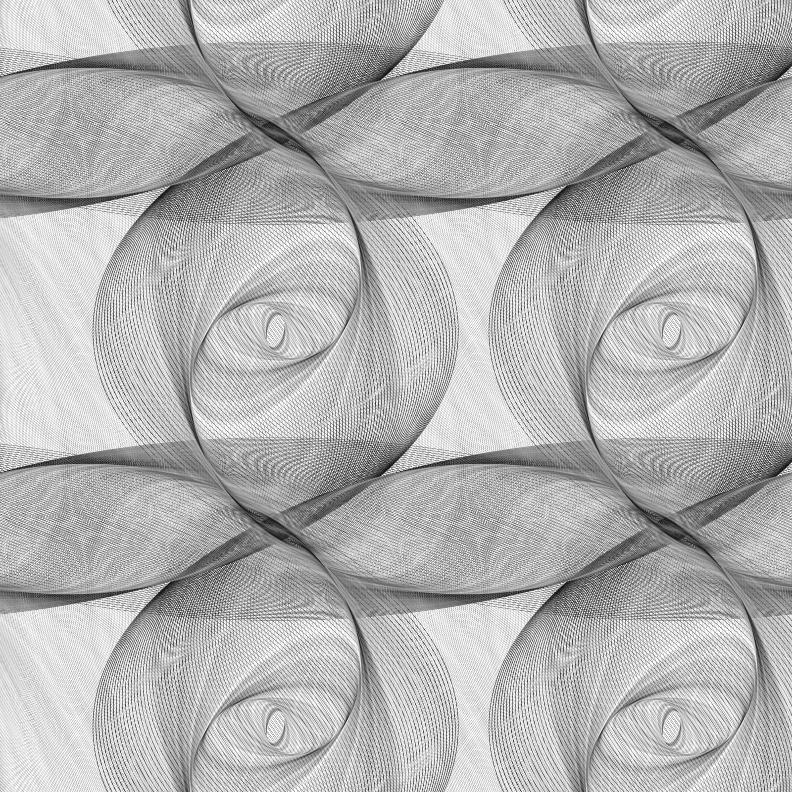 Repeating monochrome ellipse fractal pattern design background