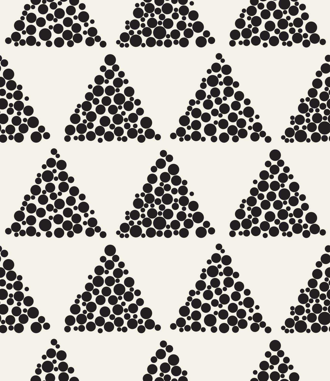Vector Seamless Black and White Triangle Circle Filled Shape Checker Grid Pattern by Samolevsky