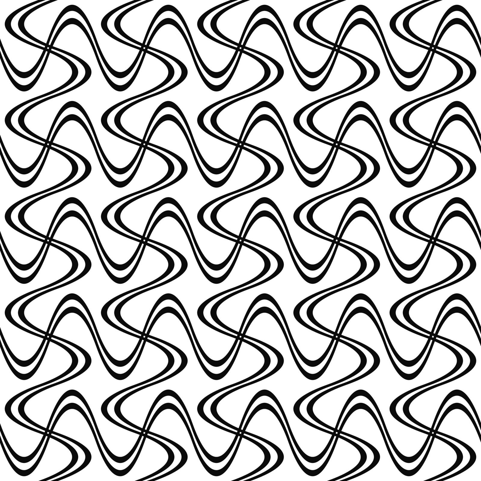 Repeating monochrome twisted stripe design pattern background