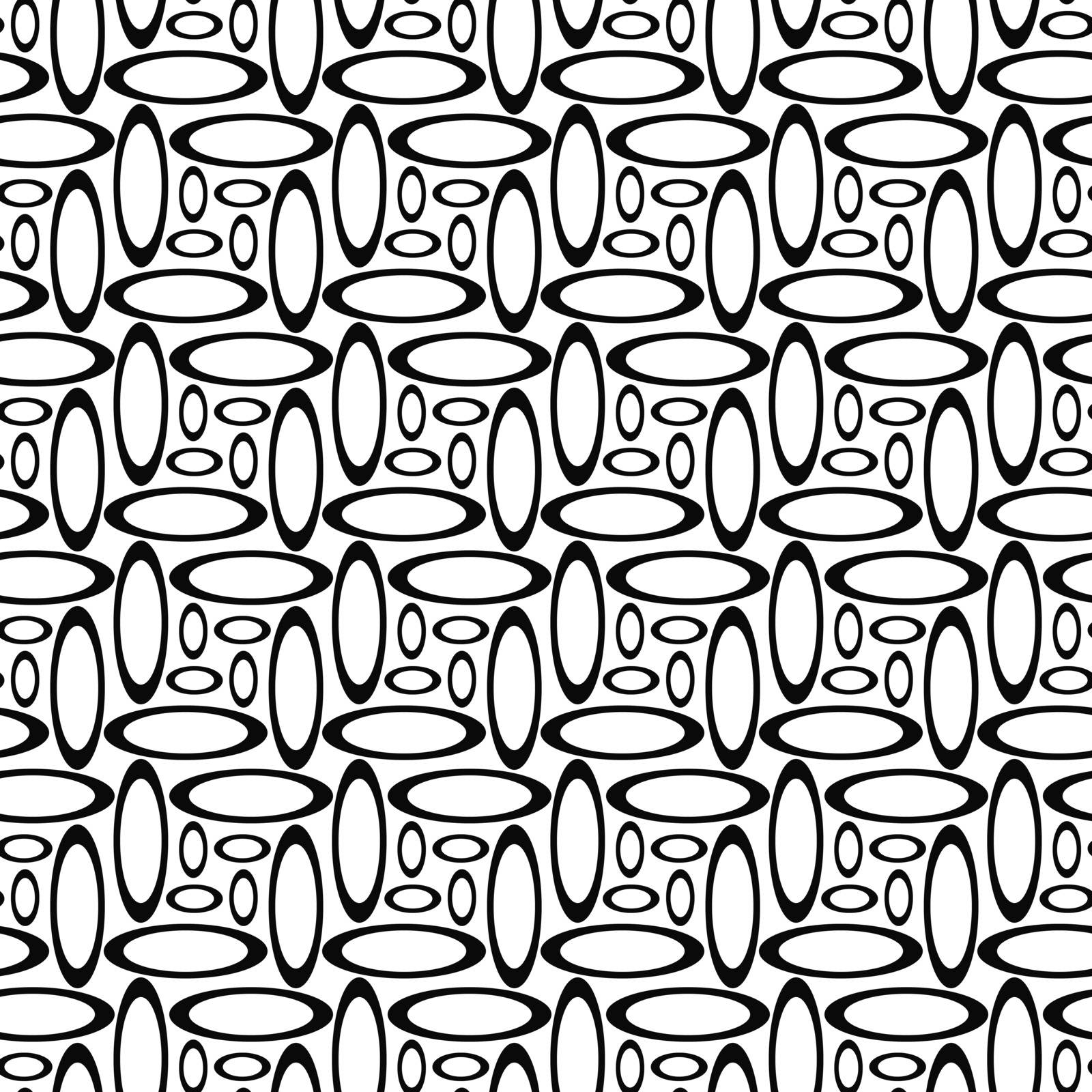 Monochrome abstract repeating ellipse pattern design background