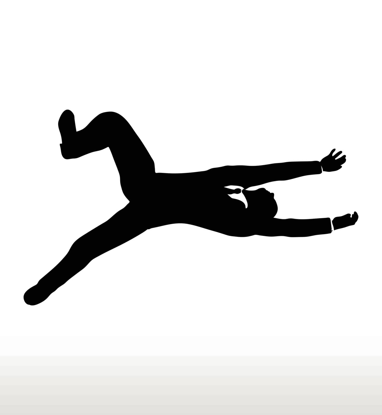 EPS 10 Vector illustration in silhouette of businessman falling