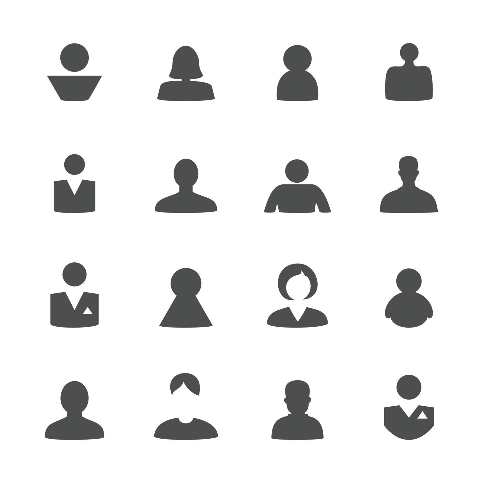 Set of icons on a theme user. A vector illustration