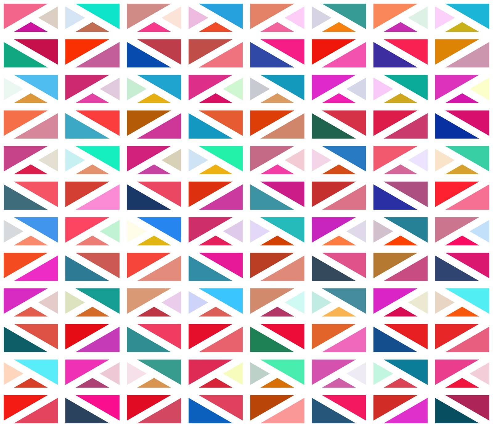 Vector Seamless Colorful Geometric Blocks Isometric White Outline Grid Tiling Pattern by Samolevsky