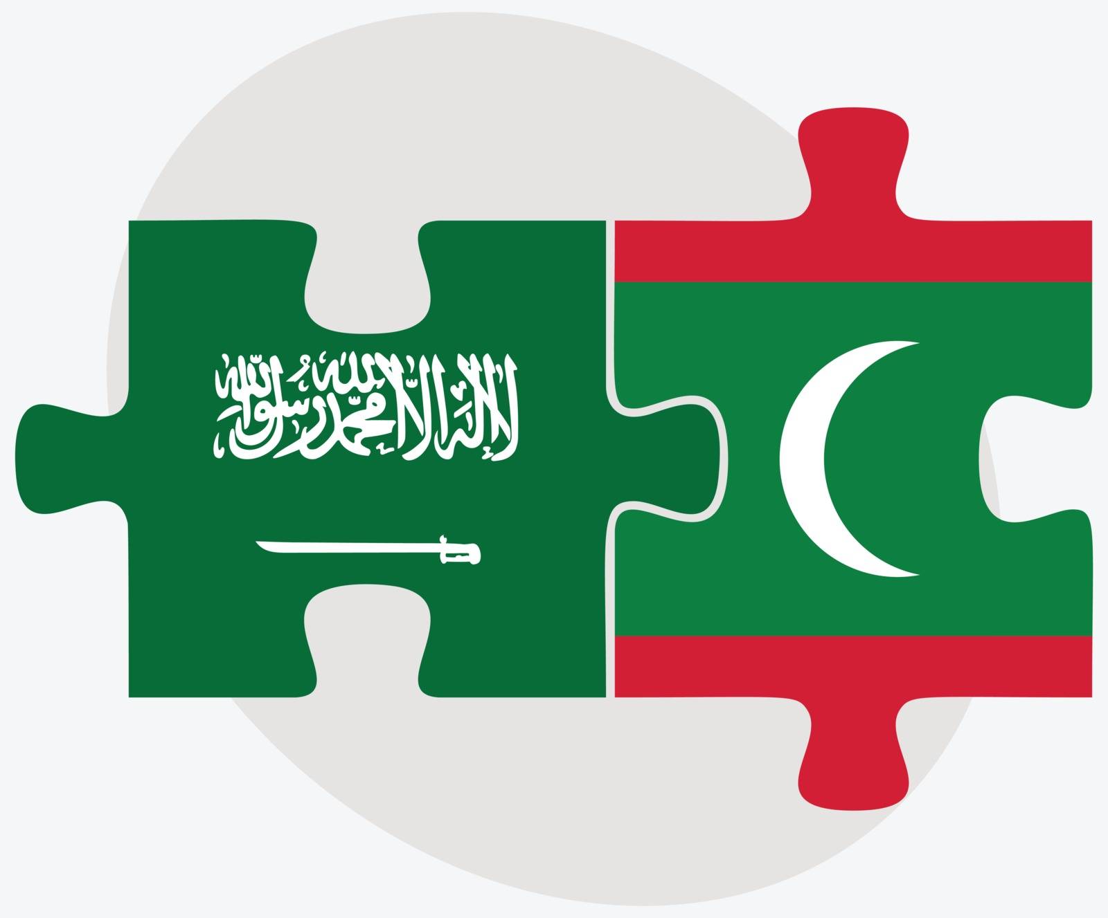 Saudi Arabia and Maldives Flags  by Istanbul2009