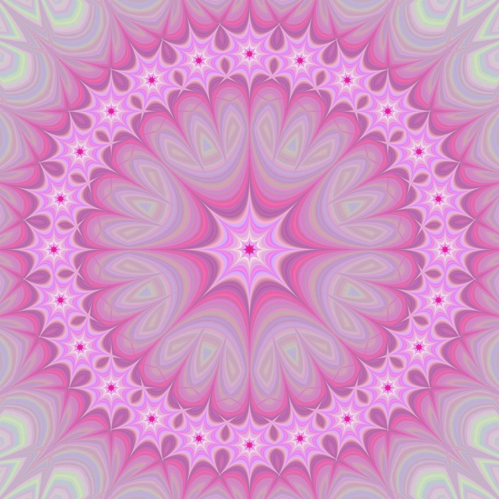 Pink girly mandala flower fractal design background
