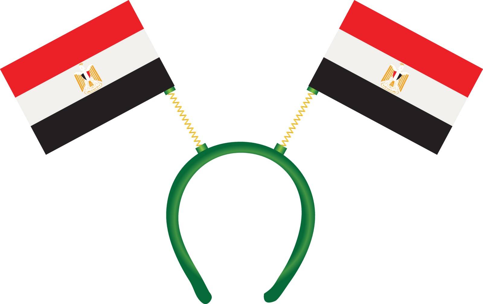 Headdress with a flag of Egypt for holiday. Vector.