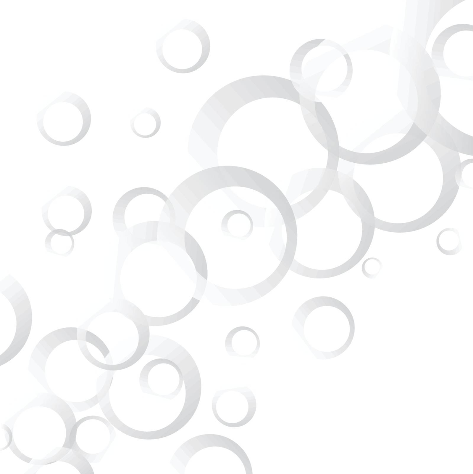 An abstract background of gray circles over a white background