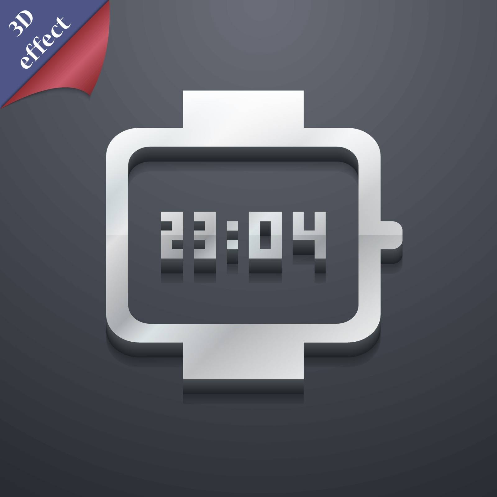 wristwatch icon symbol. 3D style. Trendy, modern design with space for your text Vector illustration