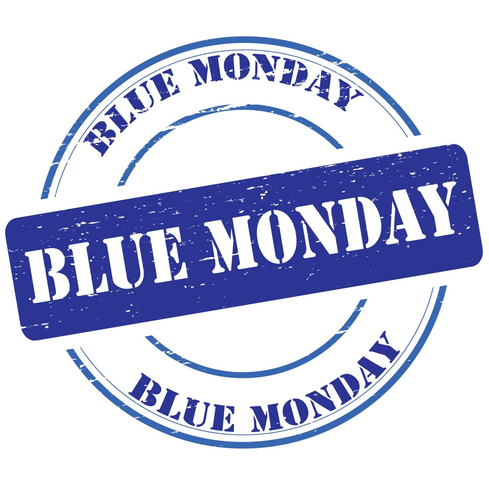 Rubber stamp with text blue monday inside, vector illustration