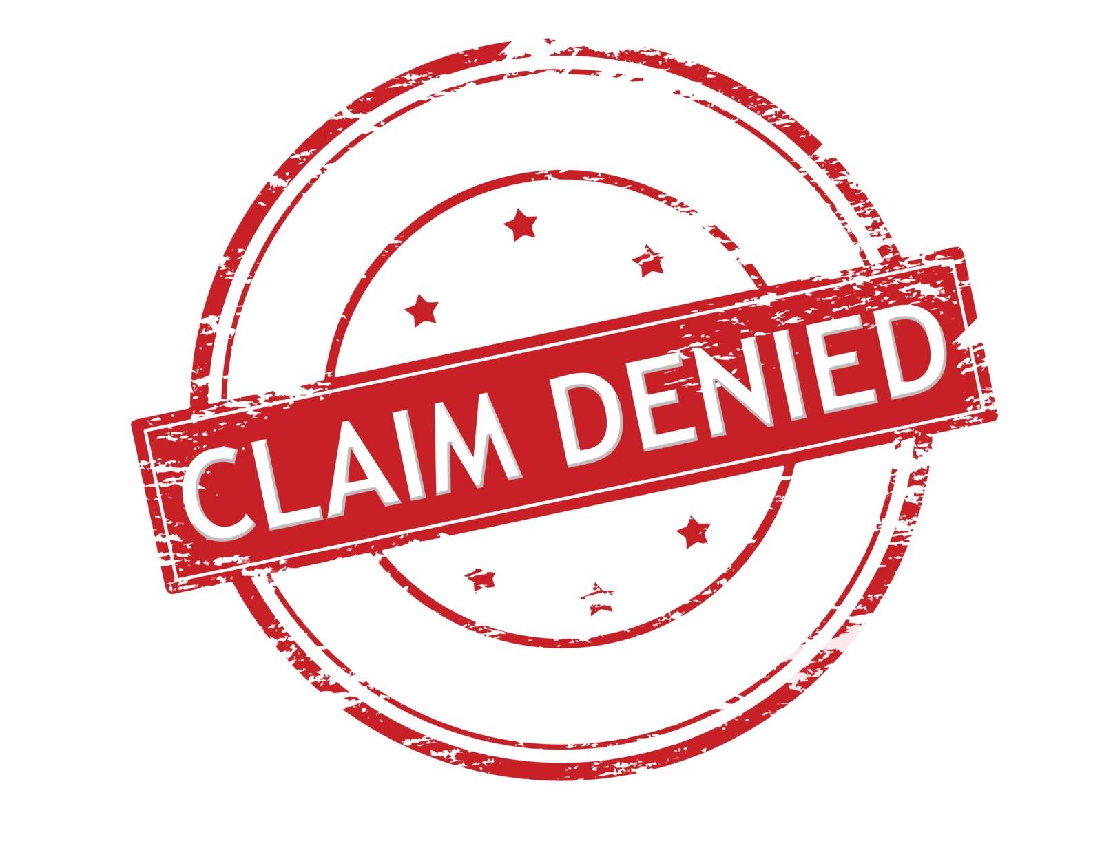 Rubber stamp with text claim denied inside, vector illustration