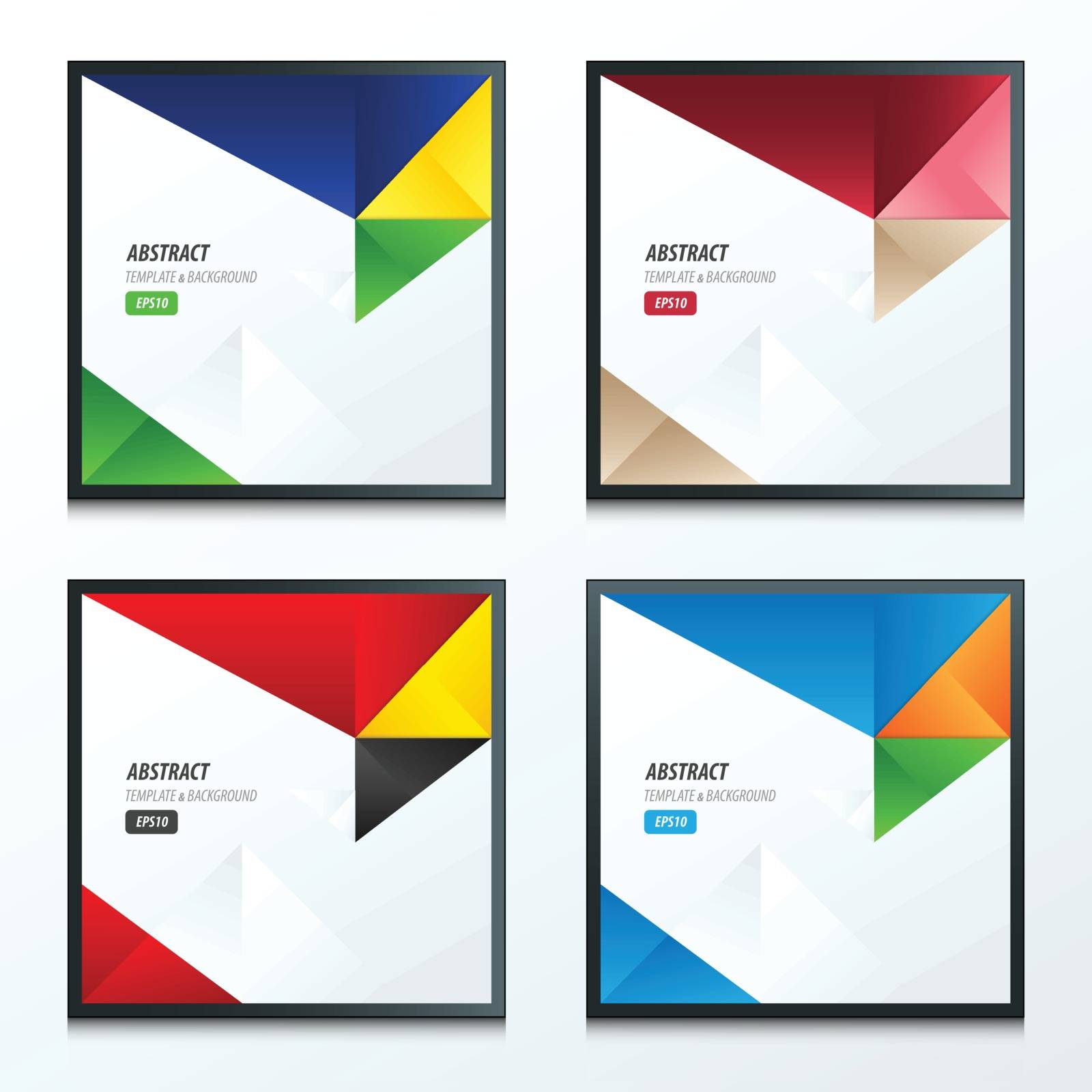3 color of 4 Styles template triangle set by barboon