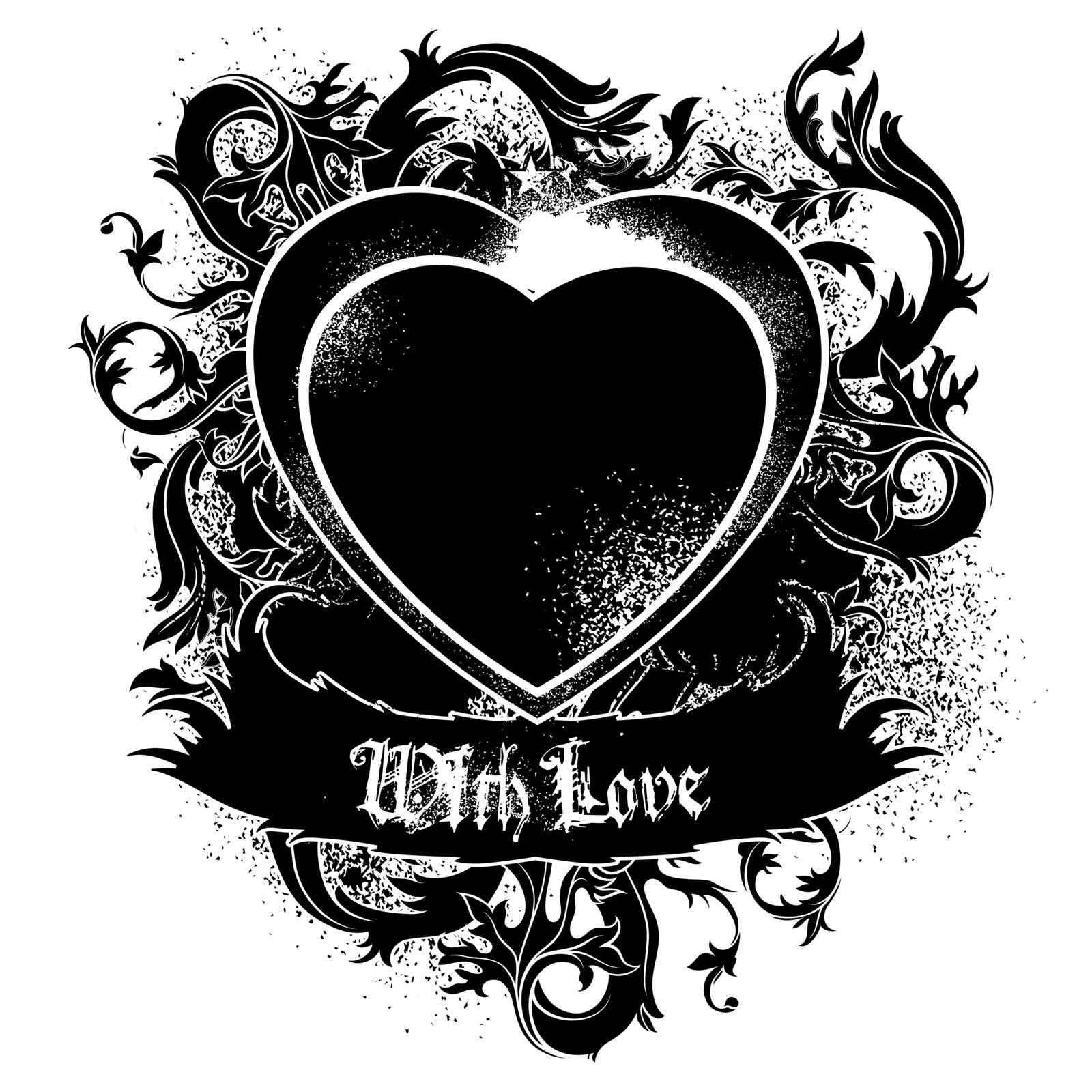 heart frame black by kjolak