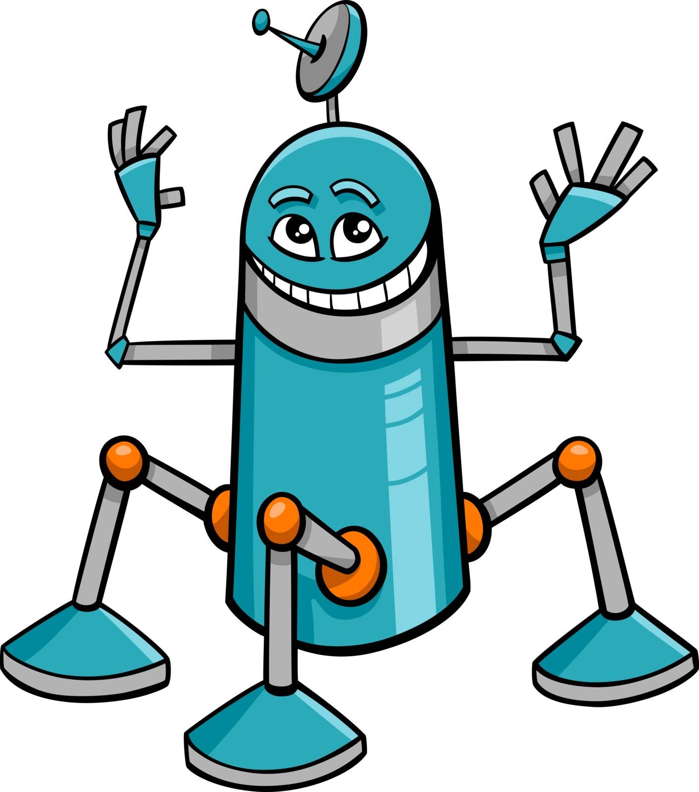 robot character cartoon by izakowski