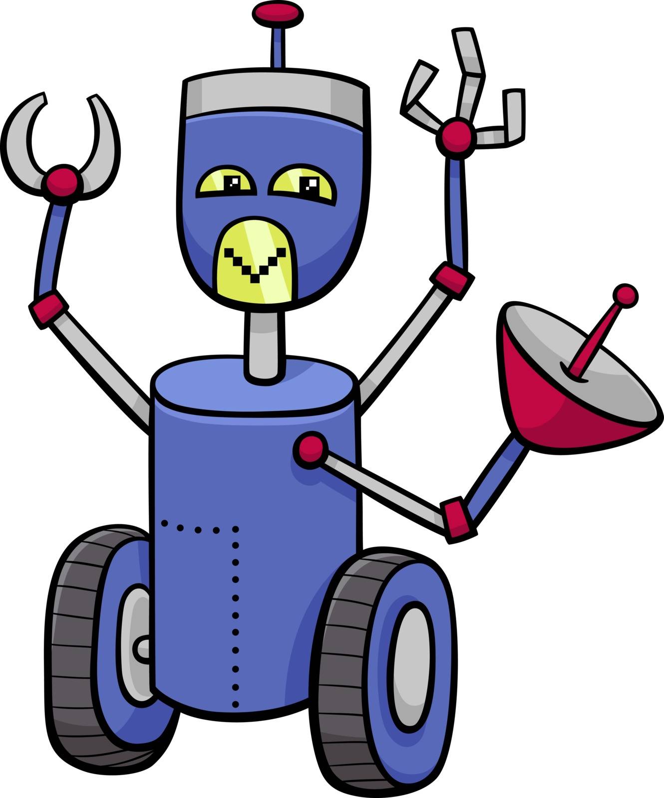 robot cartoon character by izakowski