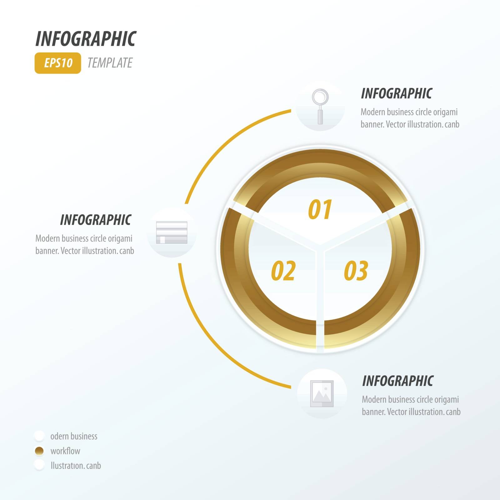 Circle infographic 2 color  Golden color by barboon