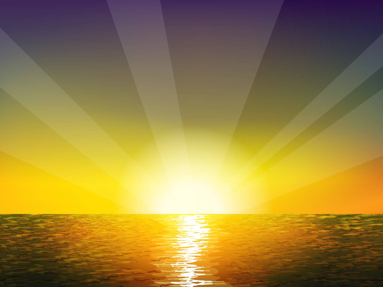 Sunrise on the sea. Background with sun, light and sea