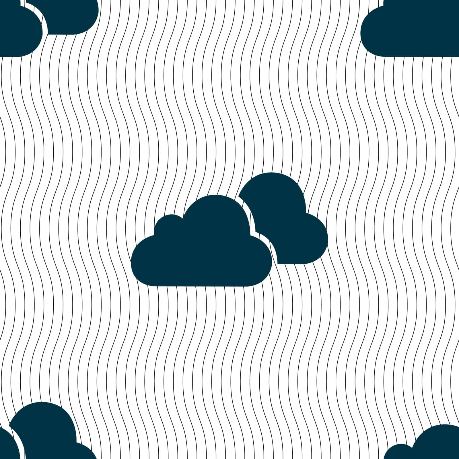 clouds icon sign. Seamless pattern with geometric texture. Vector illustration