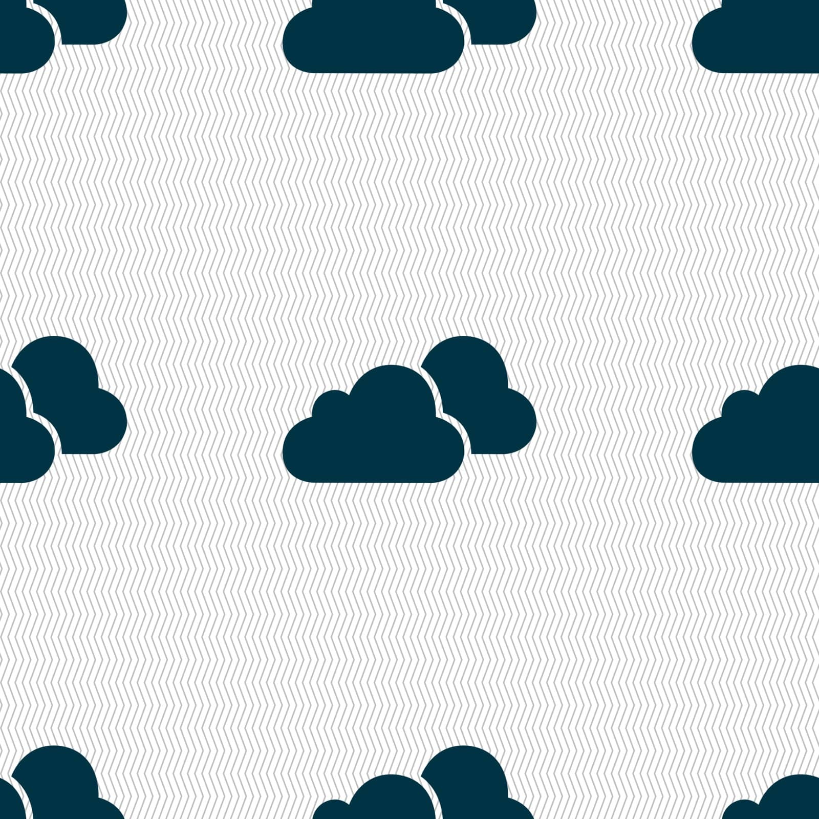 clouds icon sign. Seamless pattern with geometric texture. Vector by serhii_lohvyniuk