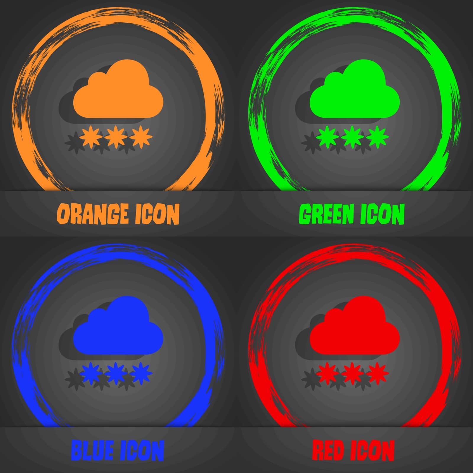 snow cloud icon. Fashionable modern style. In the orange, green, blue, red design. Vector illustration