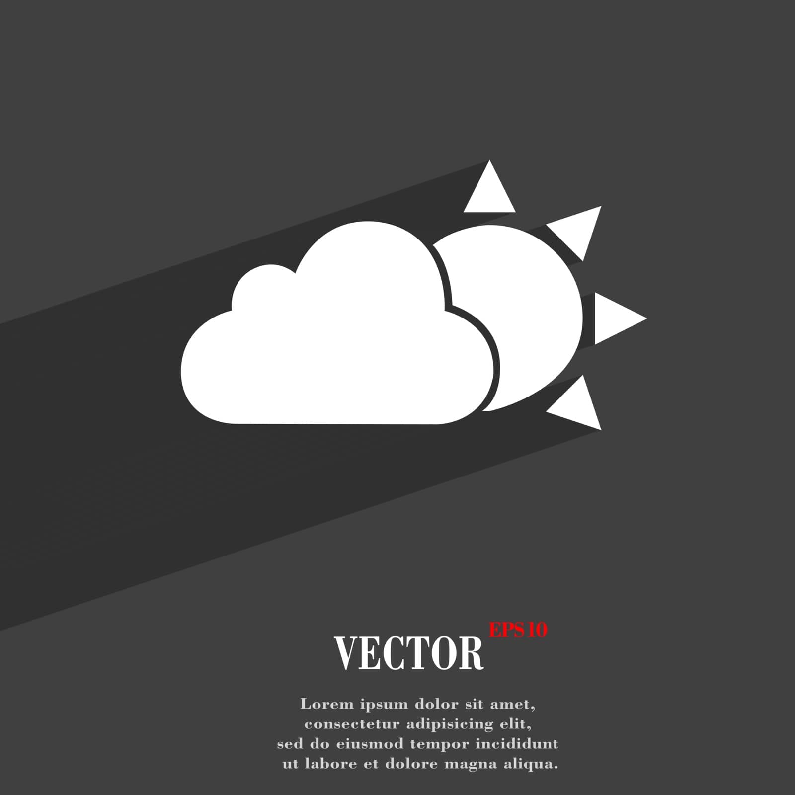 weather symbol Flat modern web design with long shadow and space for your text. Vector by serhii_lohvyniuk