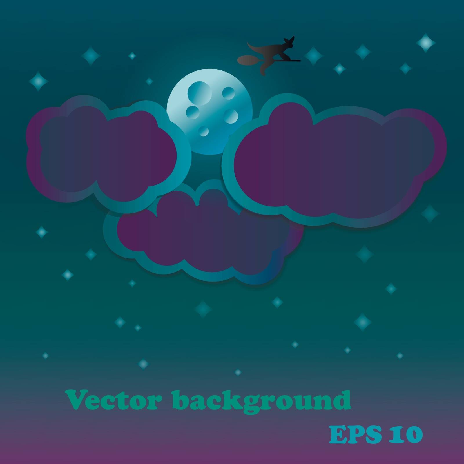 vector backdrop with moon and stars