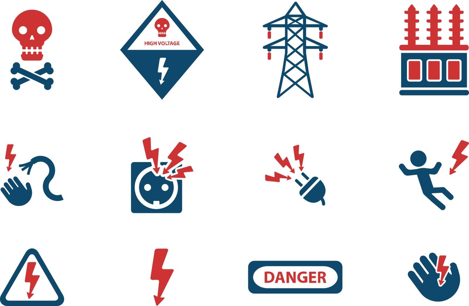 High voltage simply symbol for web icons and user interface