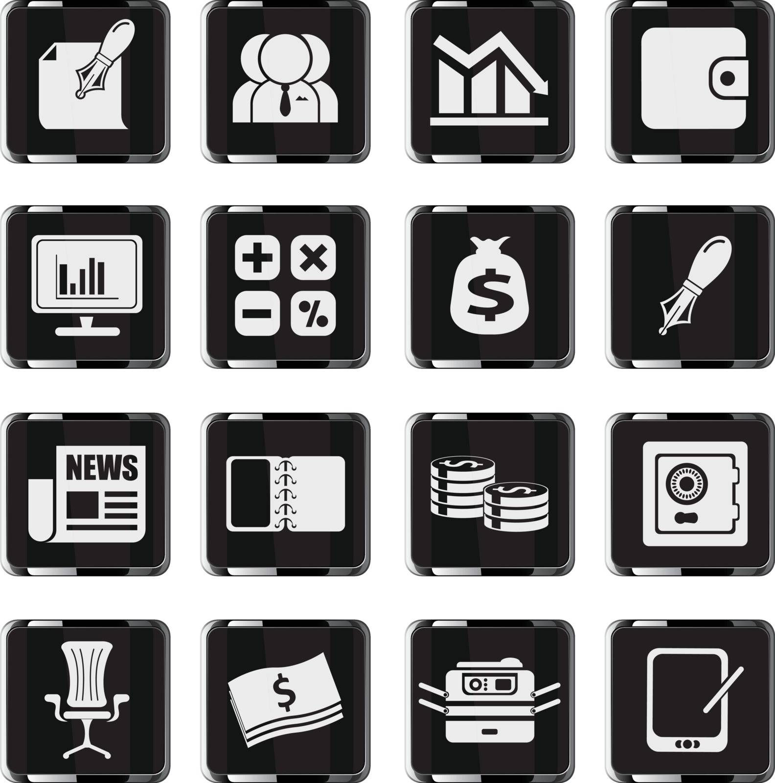 Business and Finance Web Icons . simply symbol for web icons