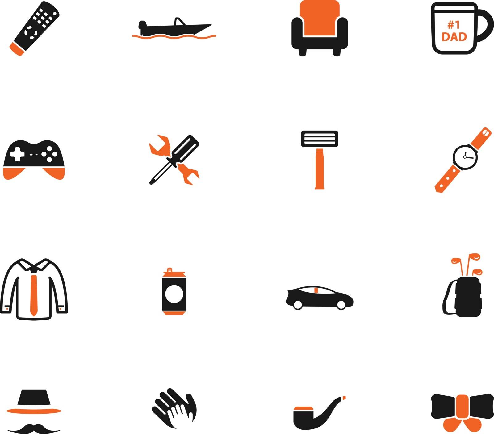 Fathers day simply icons for web and user interface