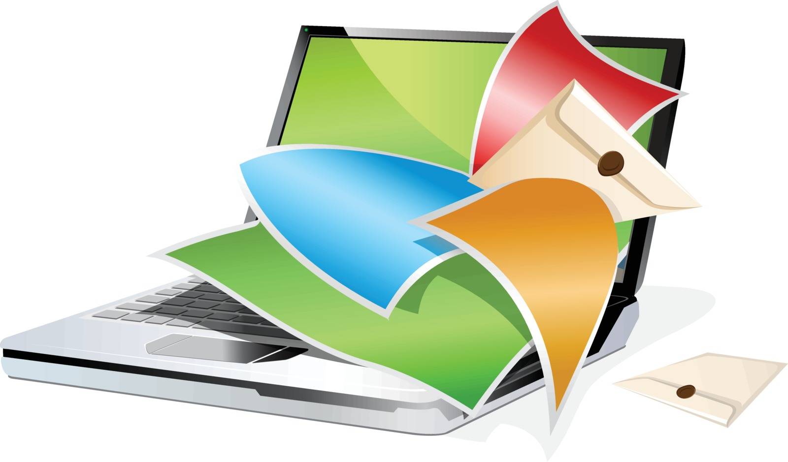 Modern laptop. Vector illustration isolated on white background