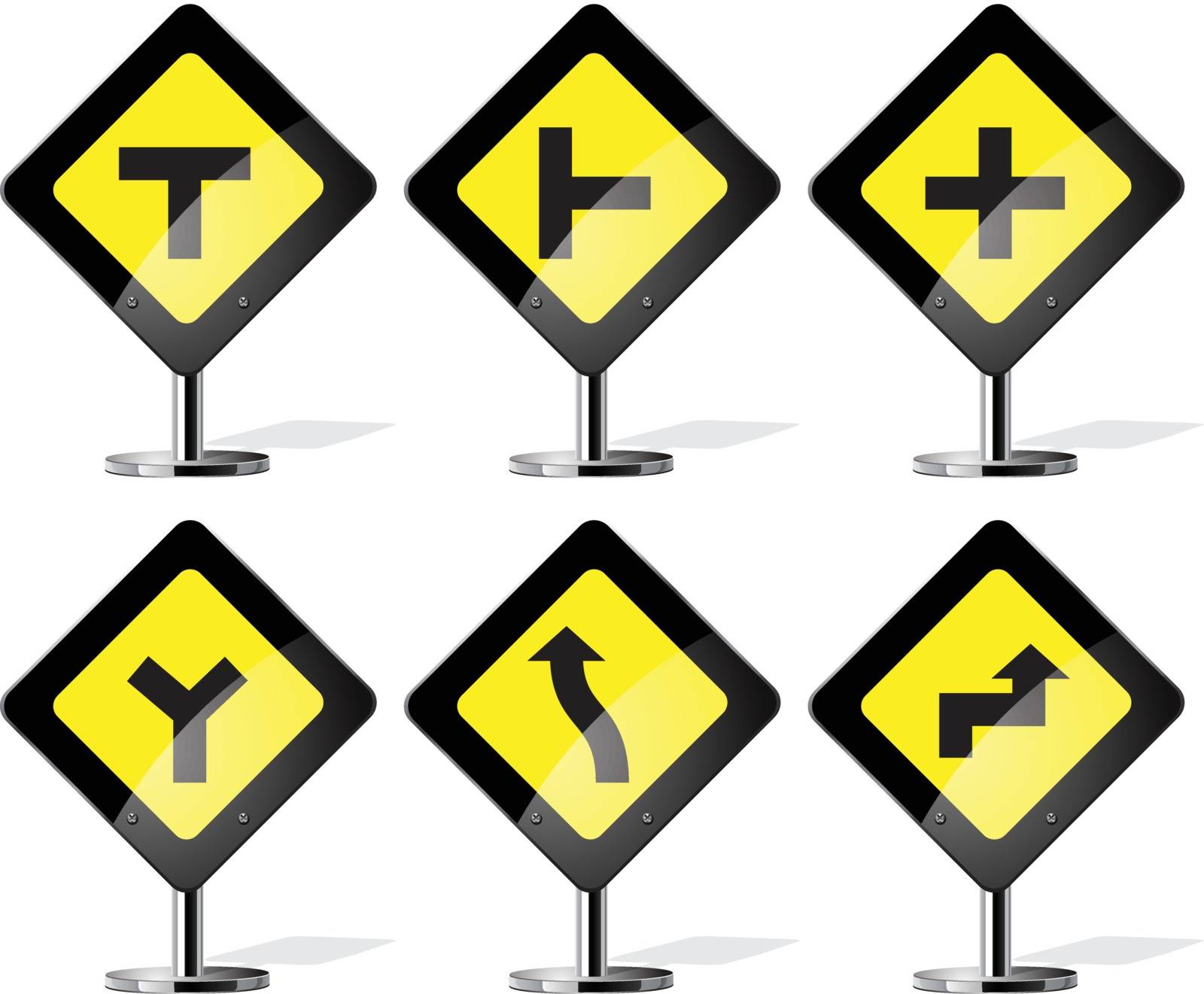Road Sign vector icon set for web sites and infographics
