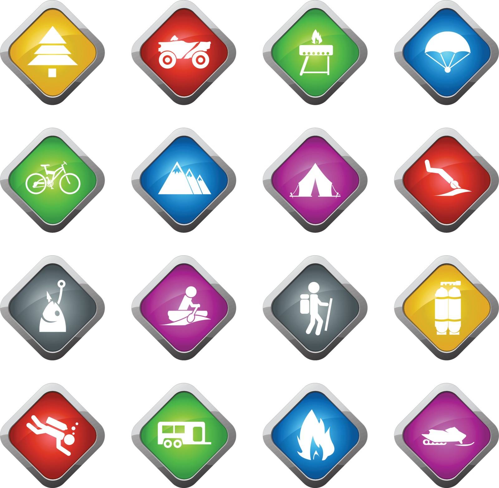 Active recreation color icon for web sites and user interfaces