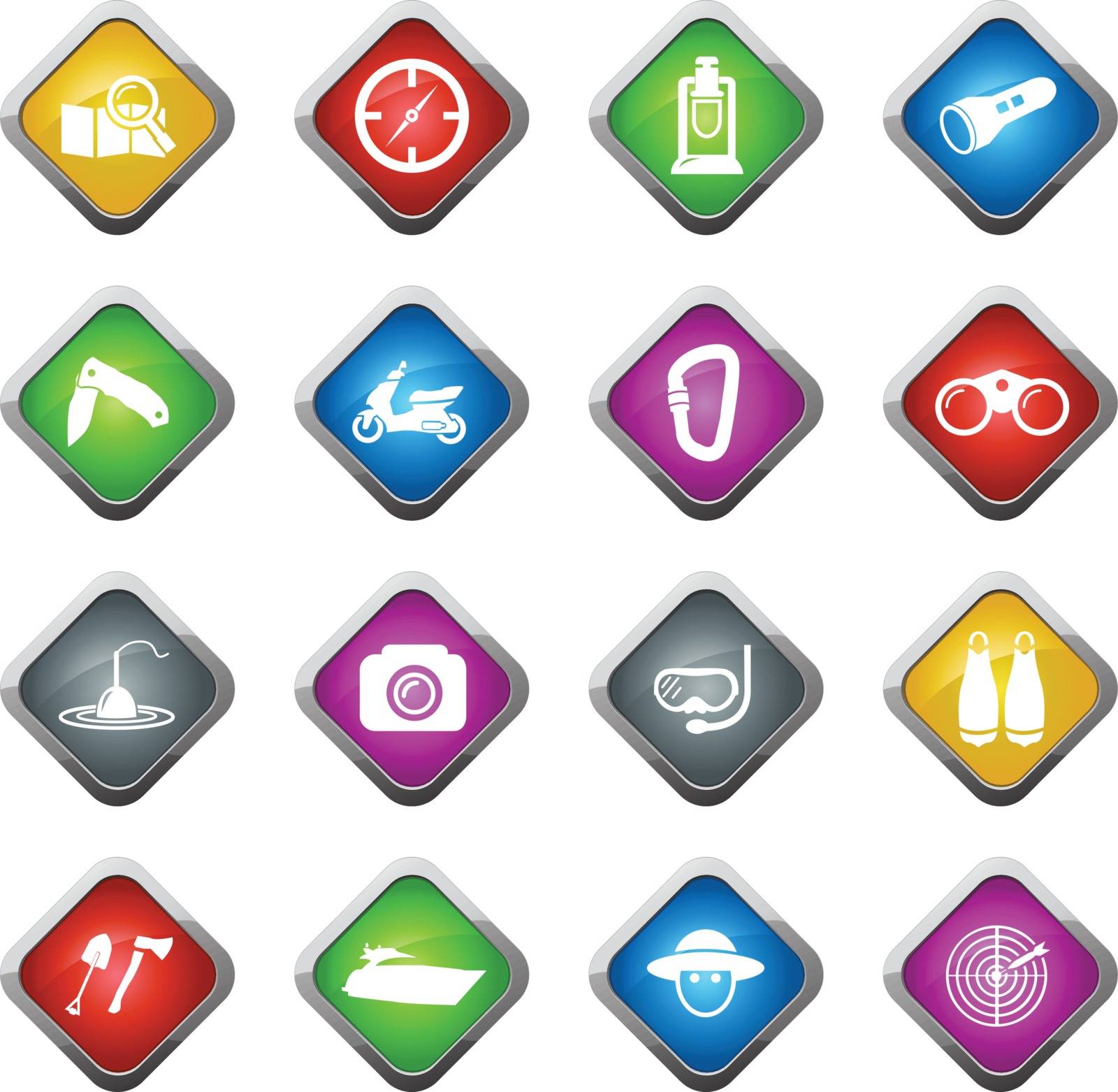 Active recreation color icon for web sites and user interfaces