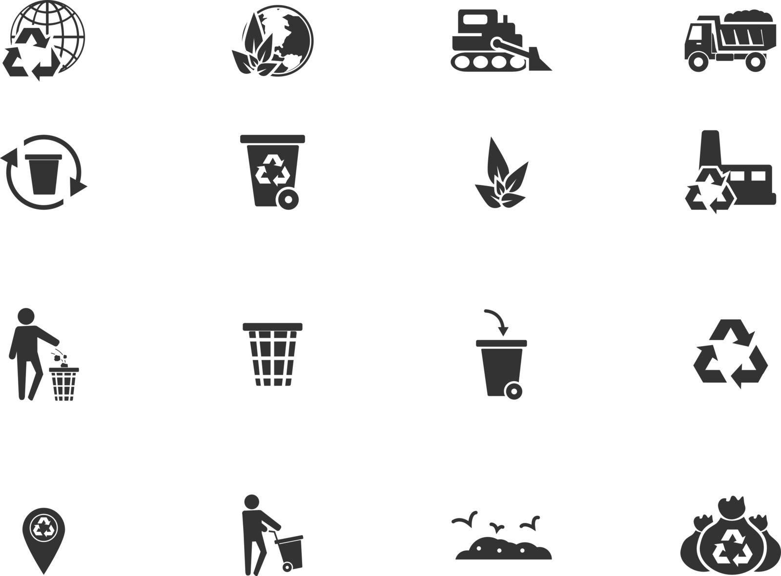 Garbage simply icons for web and user interfaces