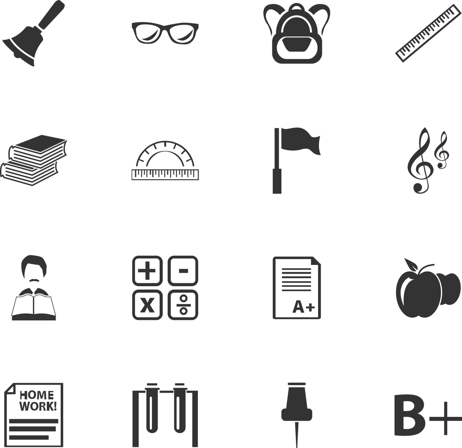 School simply icons for web and user interfaces