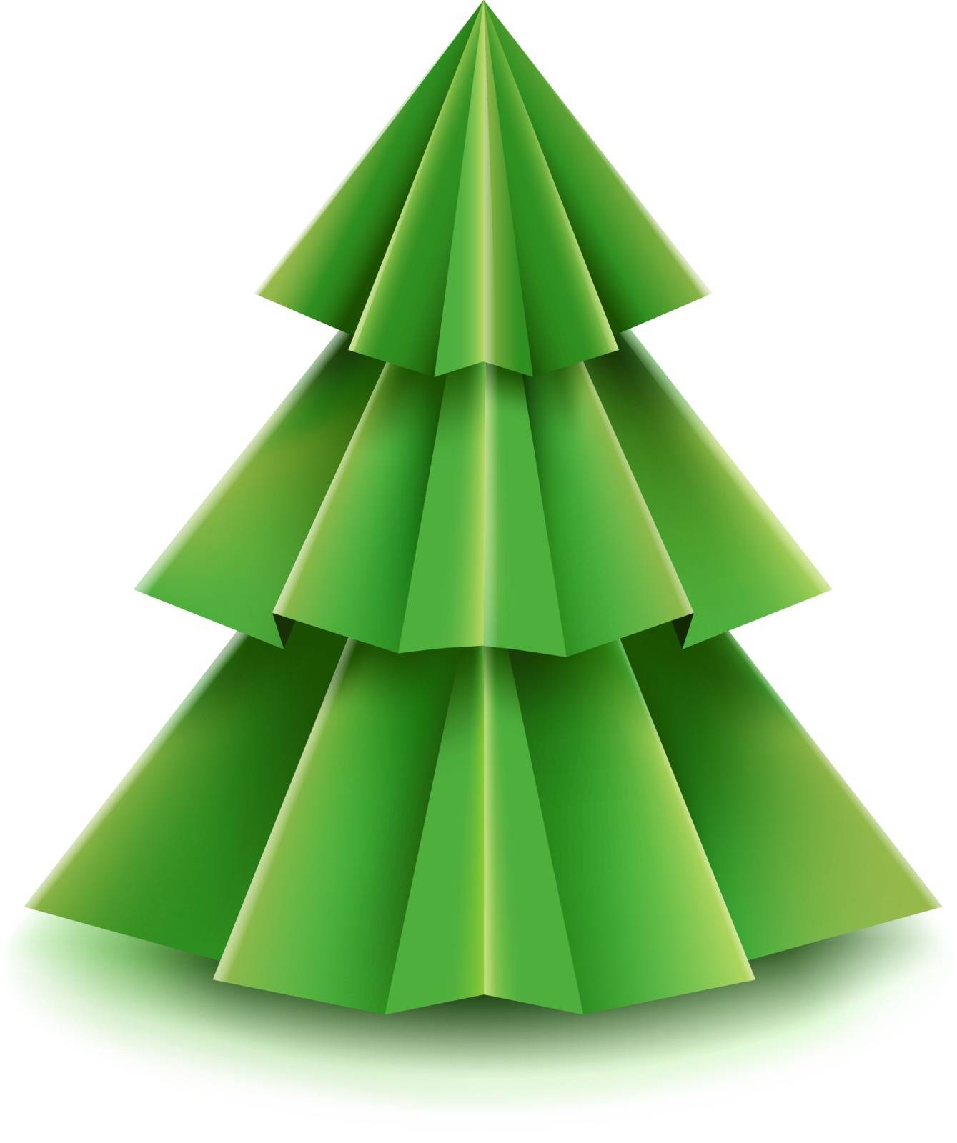 Christmas Tree With Gradient Mesh, Vector Illustration